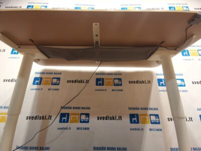 Ikea BEKANT Elektra Reguliuojamas Stalas Su Baltai Beicuotu Ąžuolo Stalviršiu 160x80cm, Švedija