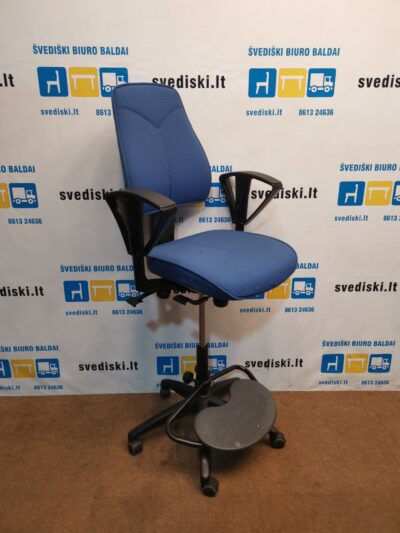 Kinnarps 8000 Synchrone Mėlyna Biuro Kėdė Su Porankiais Ir Pakoju, Švedija